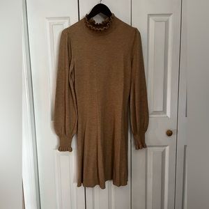NWOT- CECE Women's Long Sleeve Smock Cuff Mock Neck Sweater Dress- size M
